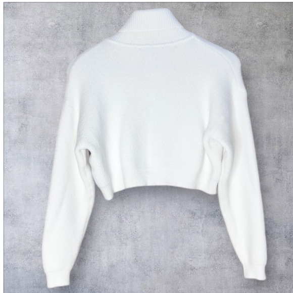 Zara crop turtleneck sweater sz S / thick warm ribbed, neck hem & wrist - Picture 10 of 11